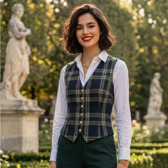 Charter Club Jackets & Blazers - Vintage Plaid Button-Up Vest